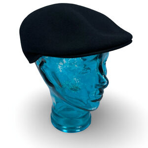 Stetson Cabbie Newsboy Driving Hat Men’s Medium Black 100% Wool Headwear